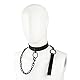 Hanyi Leder SM Halsband mit Leine O-Ring Einstellbar BDSM Halskette Sex Spielzeug für Damen & Männer, Schwarz