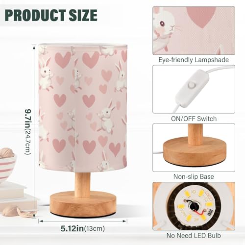 Lámpara de mesa infantil con conejo blanco lindo miniatura 3