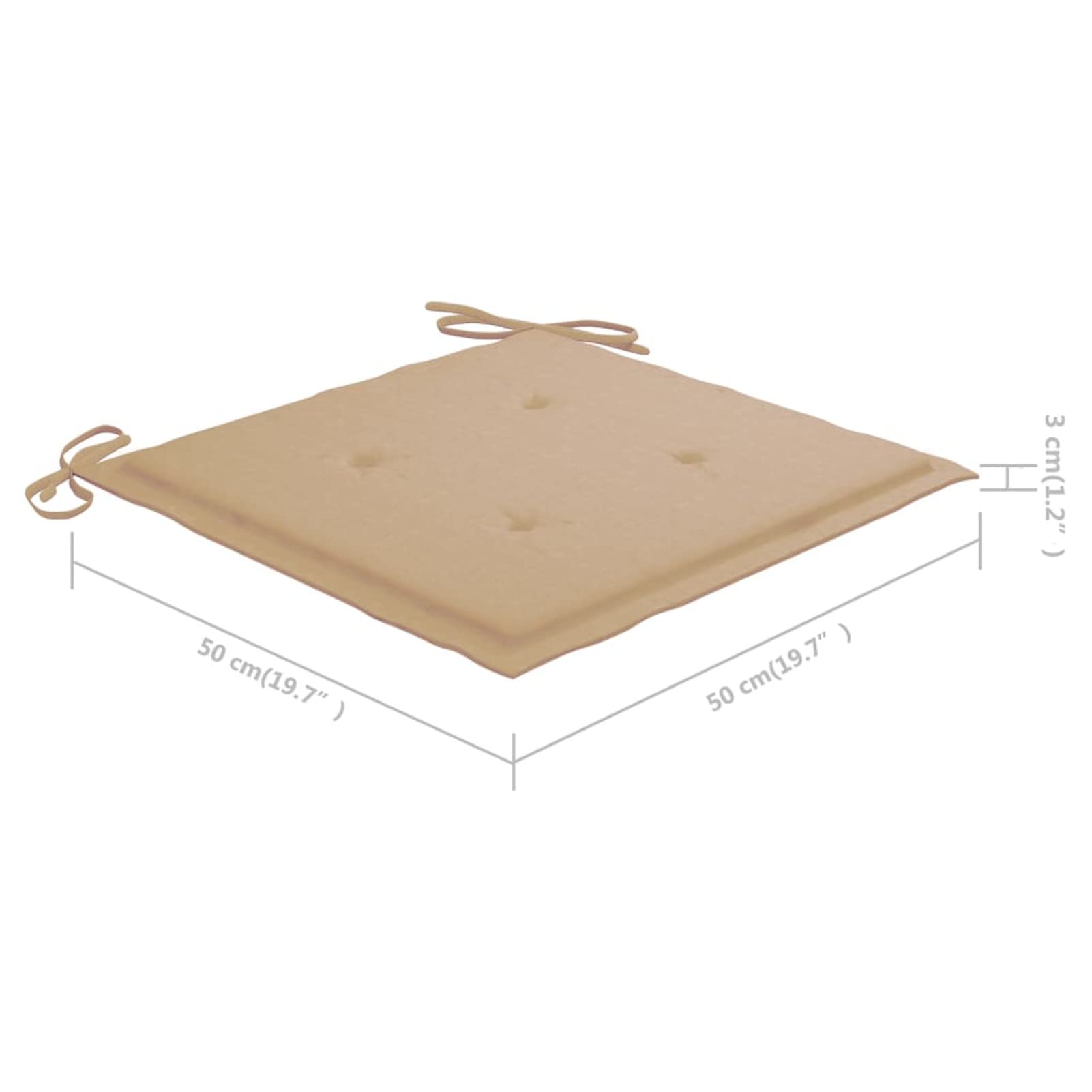 Homgoday Krzesła ogrodowe z poduszkami 8 sztuk z litego drewna akacjowego Nowoczesny design Lekkie krzesła do użytku na zewnątrz, do ogrodu lub na taras Fotel z podłokietnikami i oparciem beżowy