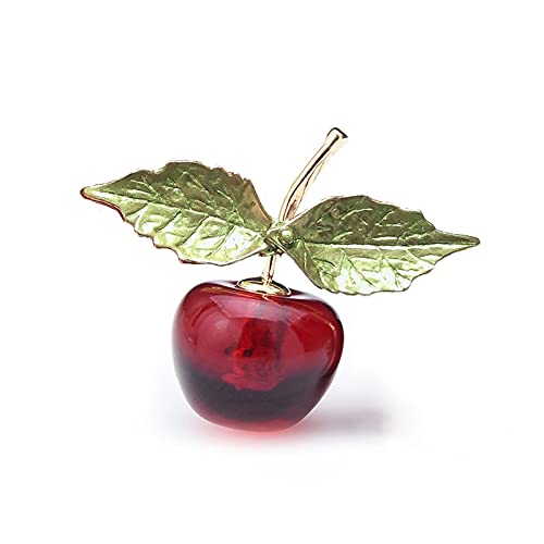 Broche fruit rouge émail transparent idéale pour sublimer une veste