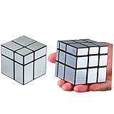 CuberSpeed Bundle 2x2 Mirror Black Body with Silver and Mofangge 3x3 Mirror Blocks Silver Magic Cube Puzzle