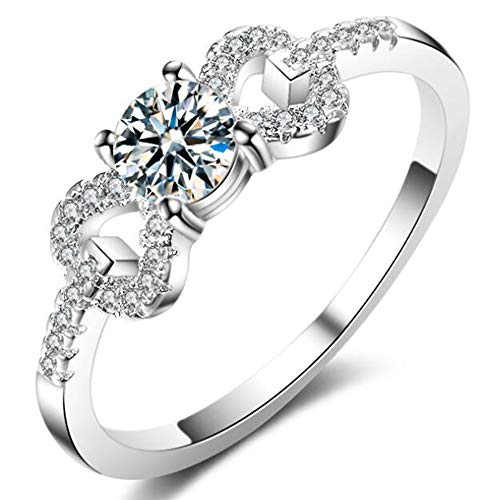 Jude Jewelers White Gold Plated Crystal Cubic Zircon Double Love Heart Ring Infinity Band (8)