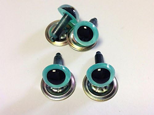 Pack of 2 Pairs - Transparent N. Green Crystal Eyes with Metal Backs - 24mm - Safety Eyes for Soft Toys or Teddy Bears