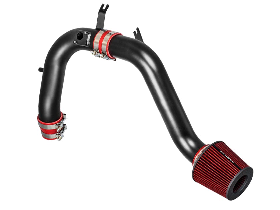 RTUNES RACING BLACK PIPE COLD AIR Intake Airflow Inductions Kit + FILTER Compatible For 08-12 Honda Accord 2.4L I4