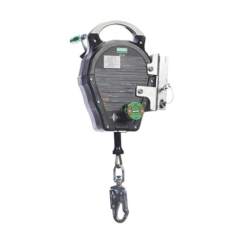 MSA 10158178 Workman Rescuer - Stainless Steel Cable, 50' (15m), Self-Locking Swivel Snaphook, Retractable, Anchorage Attachment, Protects Against Falls, Confined Space Safety System Component - ANSI