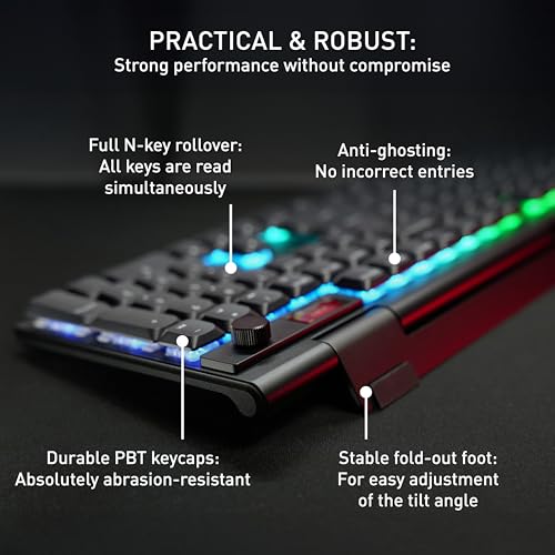 Image of MX 10.1 Wireless, Cordless Low-Profile Gaming Keyboard | Multi Device with Rotary Knob Display MX LP 2.0 Red Switches, Black