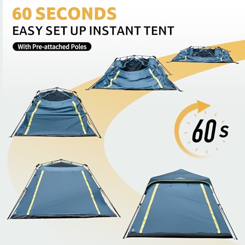 Image of Naturehike Cape Lite 4-6 Person Camping Tent, Easy Setup in Seconds Instant Cabin Tents for Family Camping & Hiking