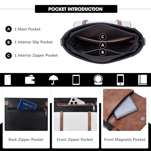 Roulens Crossbody Bags for Women,Multi Pocket Crossbody Purses Vegan Leather Shoulder Handbags Travel Purse Adjustable Strap — view 3