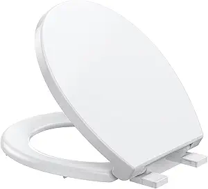 Toilet Seat Cover, Round Toilet Seat with Quick-Release Design, Easy to Remove and Clean, Smooth PP Material, Ideal for Daily Bathroom Needs,White