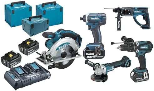 Ensemble de 5 machines MAKITA 18 V Li-Ion 5 Ah - DLX5039PTJ