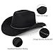 Vintage Western Cowboy Hat for Men Women, Wide Brim Felt Cowgirl Hats with Braided Rope Band M