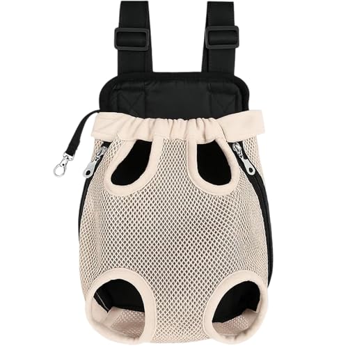 Katzentasche, Katzen Rucksack, Tragetasche Für Katzen Und Kleine Hunde, Verstellbarer Katzen Tragetasche, Transport Rucksack Für Klein Mittler Haustiere Outdoor Aktivitäten, Beige M