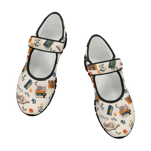Binienty Womens Mary Jane Shoes Slip On Loafers with Adjust Hook and Loop Breathable Mesh Walking Sneakers3