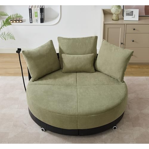 EMOBACO 52.75'' Oversized Swivel Chair, 360° Round Swivel Recliner Chair,