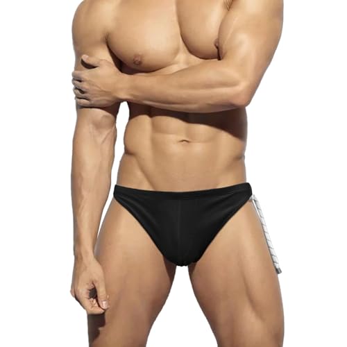 Genérico Pañal Bañador Hombre Traje de baño de Moda para Hombre, Estilo Hawaiano, Suave y cómodo, para Nadar en Aguas Termales, con bañador Triangular Bañador Fucsia Hombre (Black, L)