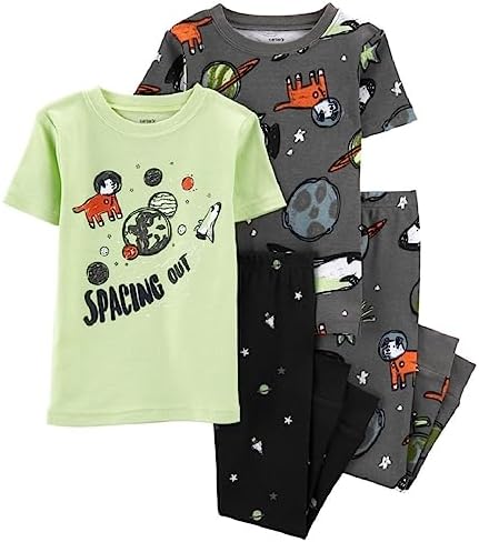 Carter's 4-Piece Toddler and Baby Boy's Snug fit Cotton Pajamas (Spacing Out, 2T)