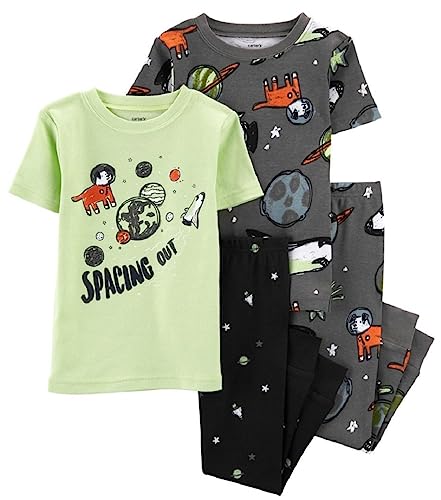 Carter's 4-Piece Toddler and Baby Boy's Snug fit Cotton Pajamas (Spacing Out, 2T)
