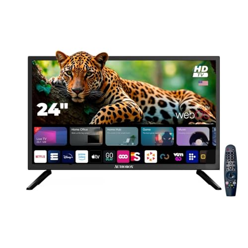 Audiobox TV-240SD 24-Inch Smart LED HDTV for RV, Camping | Magic Remote, webOS Hub, Bluetooth, Dual-Band WiFi, & 12V AC/DC Compatibility
