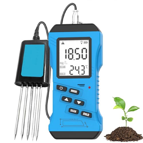Tester gleby 7 w 1, tester Npk, miernik EC, miernik wilgotności PH, temperatura, przewodność, wysoka dokładność, cyfrowy test żyzności gleby do wykrywania Npk