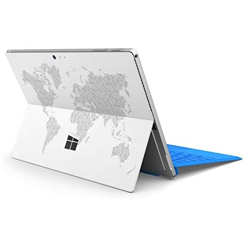 Skins4u Slim Premium Skin Klebeschutzfolie Tablet Schutzfolie Cover für Microsoft Surface Pro 7 Skins Aufkleber Weltkarte Cover