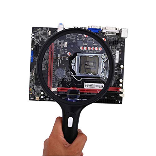 Lupa de leitura HD lente de resina óptica com luz 3LED 138 mm decoração de sala de presente grande É