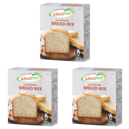 Image of Wheafree Gluten Free Bread Mix 1 kg | Neutral Flavour| Quick and Easy to Bake | Sweet and Savoury Preparations | 100% Natural, Vegetarian and Gluten Free (Pack of 3)