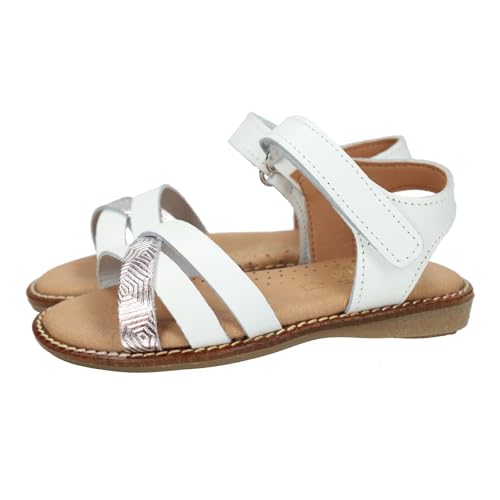 Sandales en cuir pour filles blanches pour éviter les douleurs aux pieds