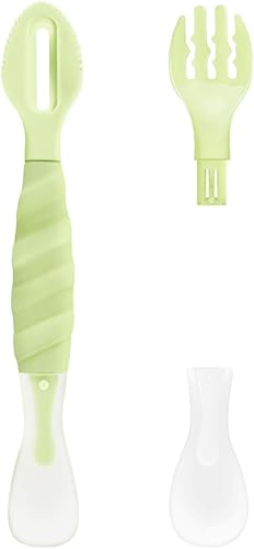 Miniatura 10 de Cuchara de silicona de doble cabeza para bebés (rosa), cuchara de barro para raspar frutas para bebés, cucharas de alimentación cuchara de