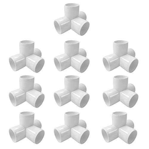 SELLERS360 4Way 3/4 in PVC Fittings Corner Cross Elbow 45 90 Degree for Greenhouse Shed Pipe, Tent Connection Tee, Furniture Build Grade SCH40 [Pack of 12]