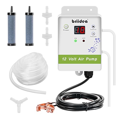 briidea New Generation, Aerator for Bait Bucket, 12 Volt Livewell Aerator Pump System with Pump