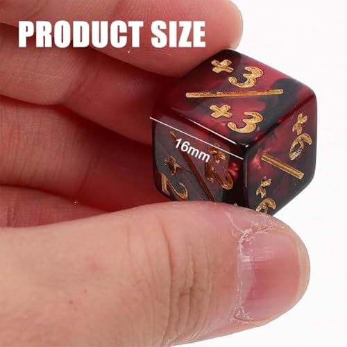 EYVRPAU 12teilige magische Würfel, geladene Würfel, Magic the Gathering-Würfel, Würfelzähler, Magic the Gathering-Zubehör, Kartenspiel-Zubehör, Würfelwürfel, Treuewürfel, kompatibel mit MTG (2 Farben)