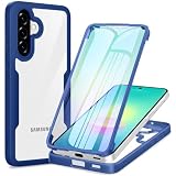 Phoona Cover per Samsung Galaxy A16 5G/4G con Pellicola Protettiva Trasparente, Antiurto Silicone Custodia 360 Gradi Full Body Protezione, AntiGraffio Robusta Cover per Samsung A16, Blu