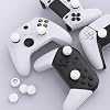 PlayVital Thumbs Cushion Caps Thumb Grips for ps5 ps4, Thumbstick Grip Cover Joystick Caps for Xbox Series X/S, Xbox One, Elite Series 2, Switch 2 Pro Controller - Puff Cloud Texture Design White