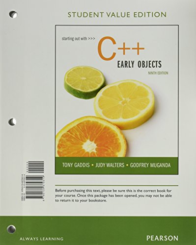 Starting Out with C++: Early Objects, Student V... 0134379314 Book Cover