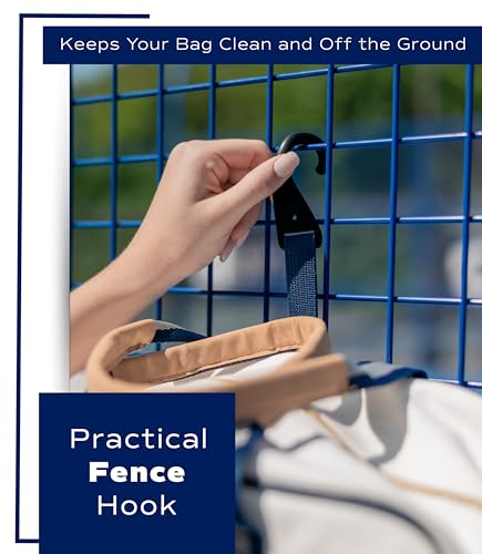 Net & Style Pickleball Bag Women Stylish Tote Large Capacity Paddle Holder Shoe Compartment Elegant Lightweight Design Durable Zipper Pockets Fence Hook White Navy Court Gym Travel Organizer - Image 6
