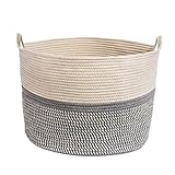 OUNONA 洗濯物 かご コットン 洗濯物 かご 衣類 収納 かご おもちゃ 収納 かご 洗濯物 かご ベビー用 キッズ用 洗濯物 かご 大 洗濯物 かご 雑貨 収納 かご 白