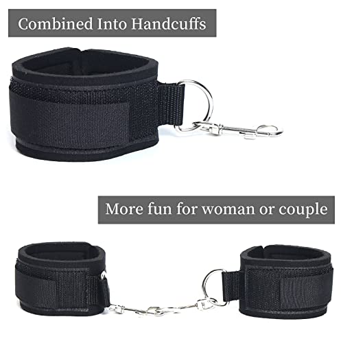 Sex Bondage Wrist & Thigh Cuffs Bdsm Restraints Set, Sex Toys For Women With Adjustable Leg Straps Handcuffs For Couple Beginner Sm Game Play (Wrist & Thigh Cuffs) #TOP4