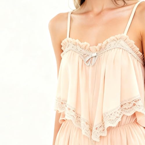 Image of ROAONOCOMO Women Lace Trim Pj Shorts Set Square Neck Coquette Tank Top Silk Satin Pajama Set Babydoll 2 Piece Shorts Outfit
