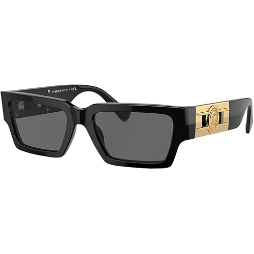 Versace Unisex Sunglasses Havana Frame, Dark Grey Lenses, 54MM