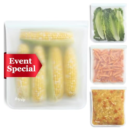 (re) zip Gallon Reusable Storage Bags, BPA-Free, Leakproof,...