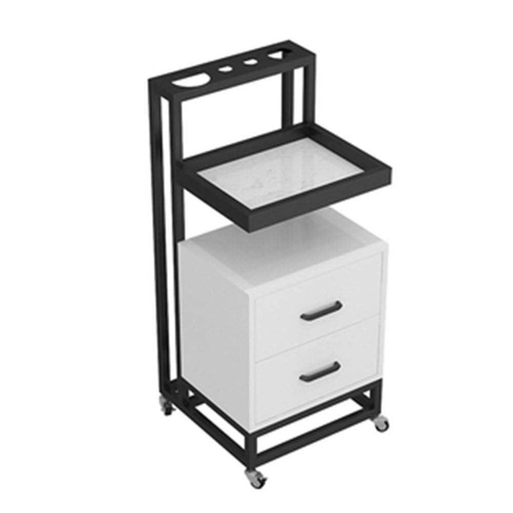 JKJZSALJ Beauty Salon Trolley Salon Station Rolling -Stylist Cart Mobile Hairdressing Barber Station -Salon Trolley Cart With Wheels For Beauty Spa,B,37x37x85cm