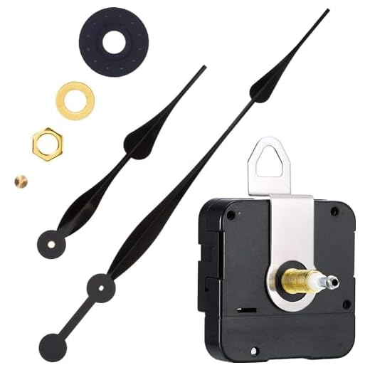 High Torque Quartz Clock Movement Kit - 12" Spade Hands, Easy DIY Wall Clock Assembly, Perfect for Clock Repair & Custom Projects (Black)