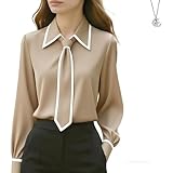 Chemisiers formels pour femmes élégants pour la soirée : Découvrez le drapé doux et fluide de notre matériau satiné de haute qualité. Ce chemisier soyeux offre une silhouette chic et un confort tout au long de la journée pour des soirées élégantes ou des trajets quotidiens