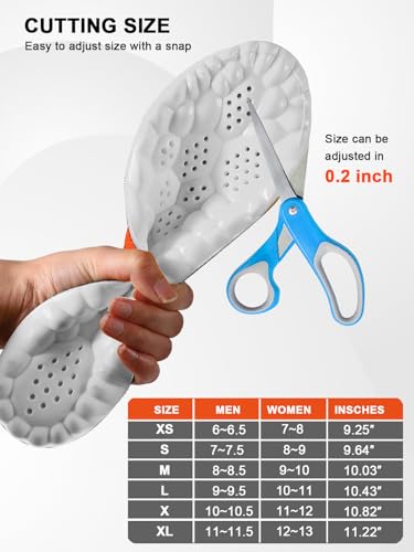 Image of 4D Cloud Insoles for Men, Arch Support Insoles, Memory Foam Insoles, Steppers Insoles Shock Absorption and Cushioning Sports Shoe Insoles for Foot & Joint Support (Orange, Men 8-14(12.4 Inch)