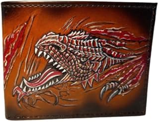 Dragon Wallet, Animal Wallet, Dragon Carving Wallet, 3D Genuine Leather Wallet, Hand Carved, Leather Carving, Biker Wallet, Carving Wallet