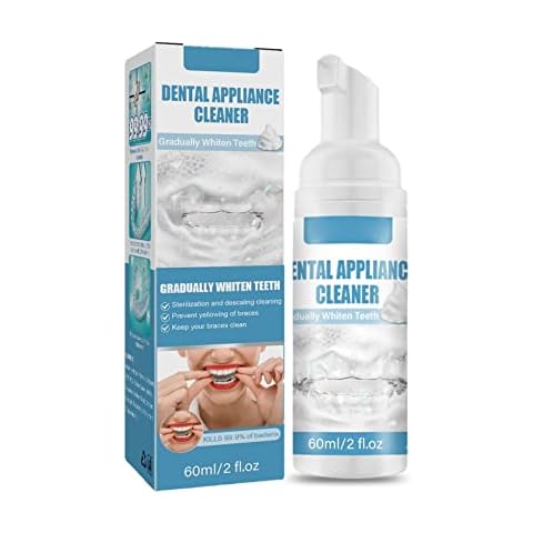 IUNSER Braces Foam Cleaner Braces Foam Cleaner Removal Braces Stain Cleaning Care Easy To Use No Soaking Or Rinsing Required Put It On And Go 60ml Breath Checker (A, One Size) Cover