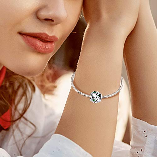 Ningan May Birthstone Charms 925 Sterling Silver Love Heart Openwork Bead For Charm Bracelets And Necklaces With 5A Cubic Zirconia, Birthday Mothers Day Jewelry Gifts Women Girls #TOP1