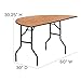 Flash Furniture Furman 5' Half-Round All-Occasion Wood Folding Event Table, Foldable Portable Half-Round Banquet Table with Wooden Top, Natural/Black