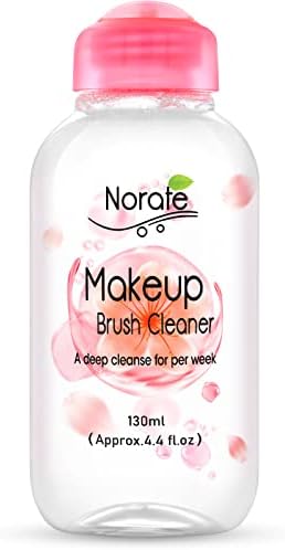 Norate Makeup Brush Cleaner Solution, Make Up Brush Cleaner Cleanser, Makeup Cleaner for Makeup Brushes, Makeup Sponge, Powder Puff, Deep Clean Makeup Brush Shampoo, Gentle Formula 4.4 FL.OZ