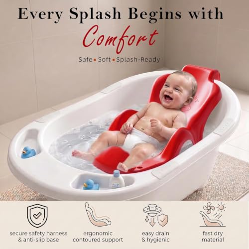 Image of StarAndDaisy Baby Bather Bath Chair for Newborns, 0-12 Months, Non-Slip & Comfortable Baby Bath Seat